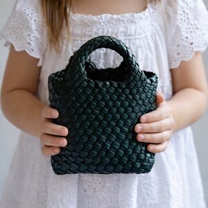 Braided Clutch with Coin Purse-Hunter Green